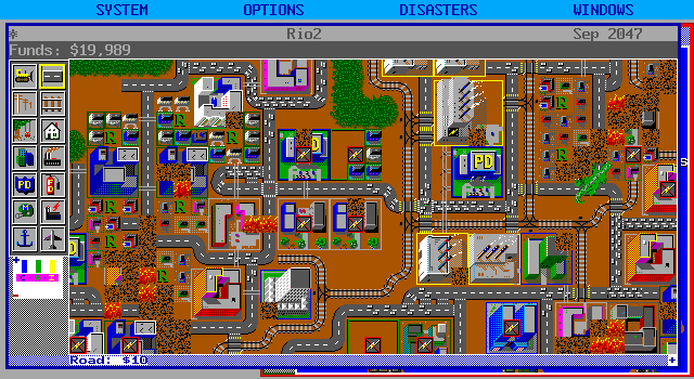 SimCity disaster event on urban map
