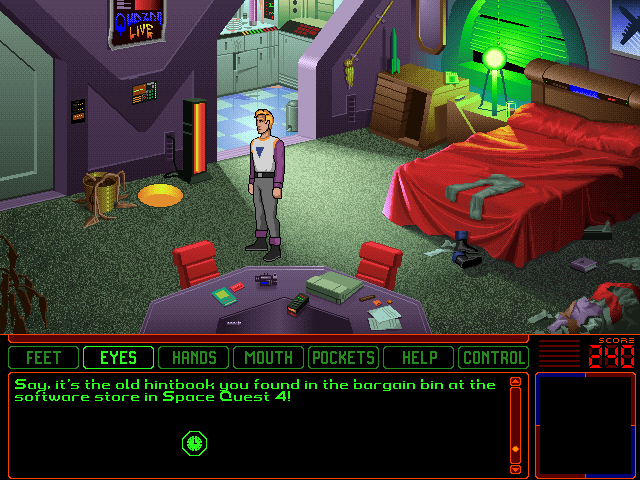 Roger Wilco exploring a futuristic environment