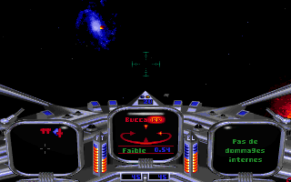 Star Crusader cockpit view showing target reticle and instrumentation