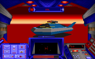 Raven cockpit view targeting enemy units on alien landscape