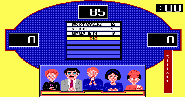 The digital survey board displaying round totals and team scores