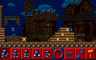 A stage showing Egyptian themed tribe lemmings