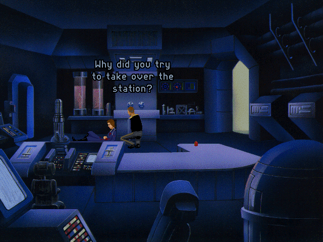 Dialogue screen showing Devlin talking to a crew member