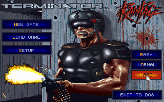 Combat encounter with an enemy robot in a metallic corridor