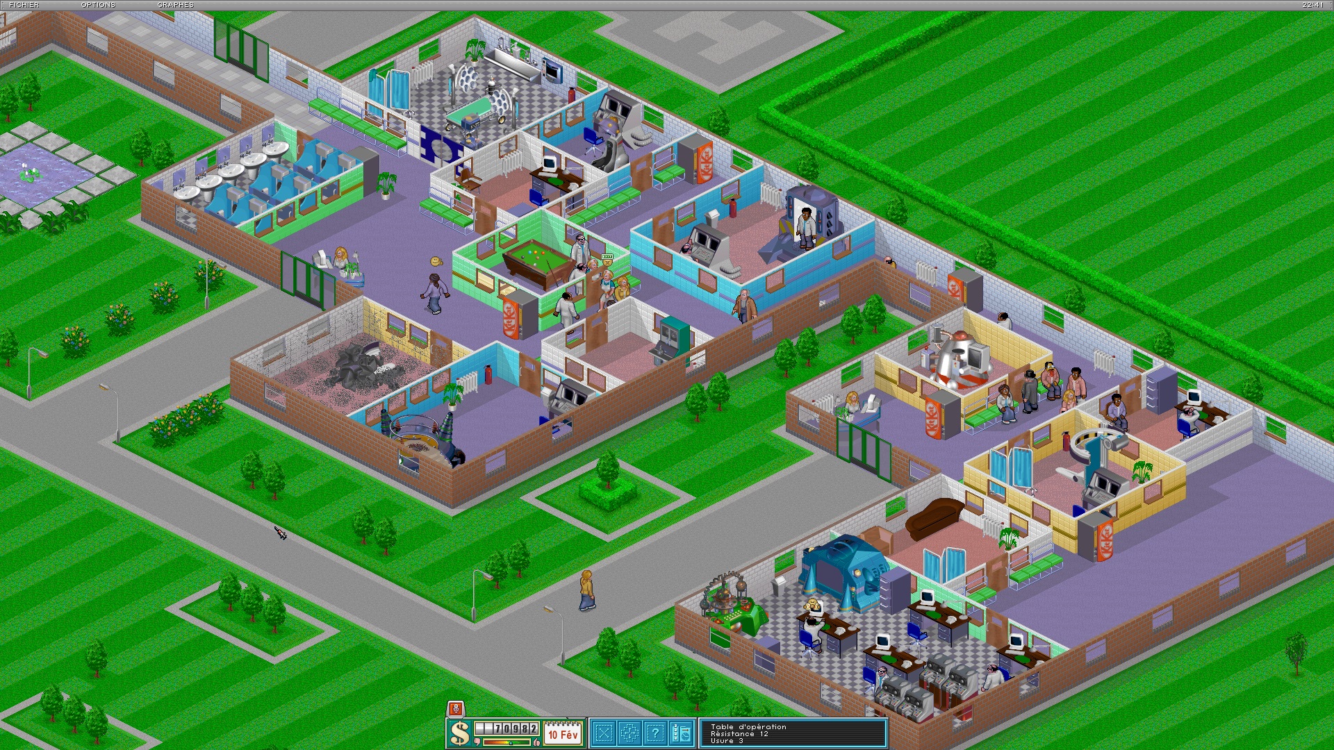 Theme Hospital room layout and patient queues