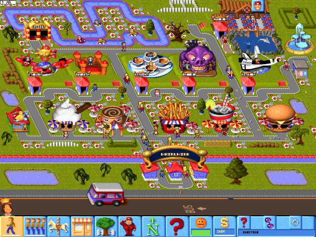 Overview of an amusement park in Theme Park
