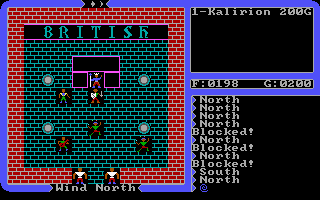 Top-down tile view of Britannia exploration in Ultima IV