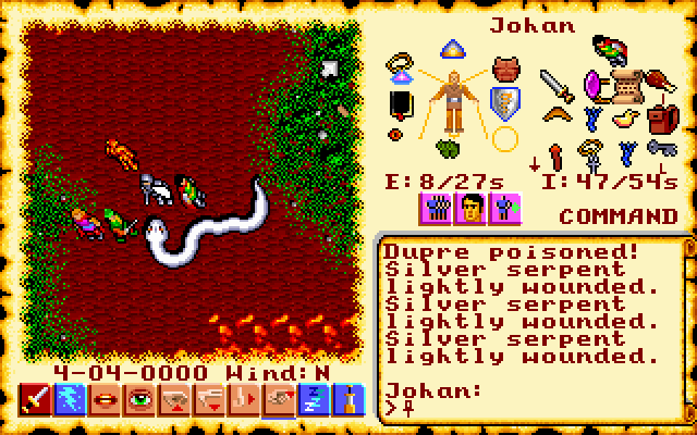 Dialogue window and inventory panel
