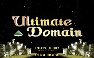 Town overview showing menus and resources in Ultimate Domain