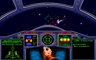 Combat simulator interface in Wing Commander Academy