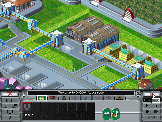 X-COM tactical battlescape mode showing agents inside a building structure